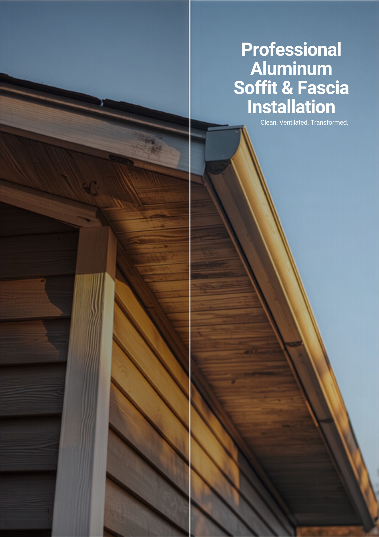 New aluminum soffit and fascia installation on a home